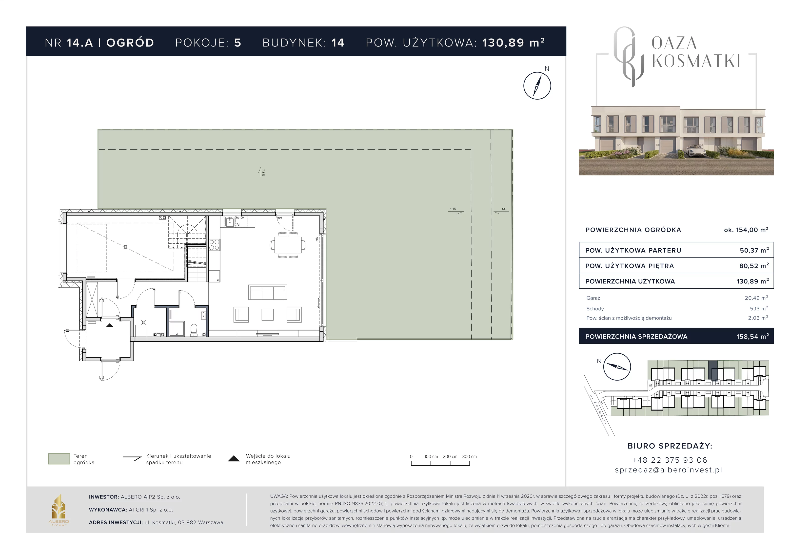 Dom 130,89 m², oferta nr 14.A, Oaza Kosmatki, Warszawa, Wawer, Gocław, ul. Kosmatki 32/34